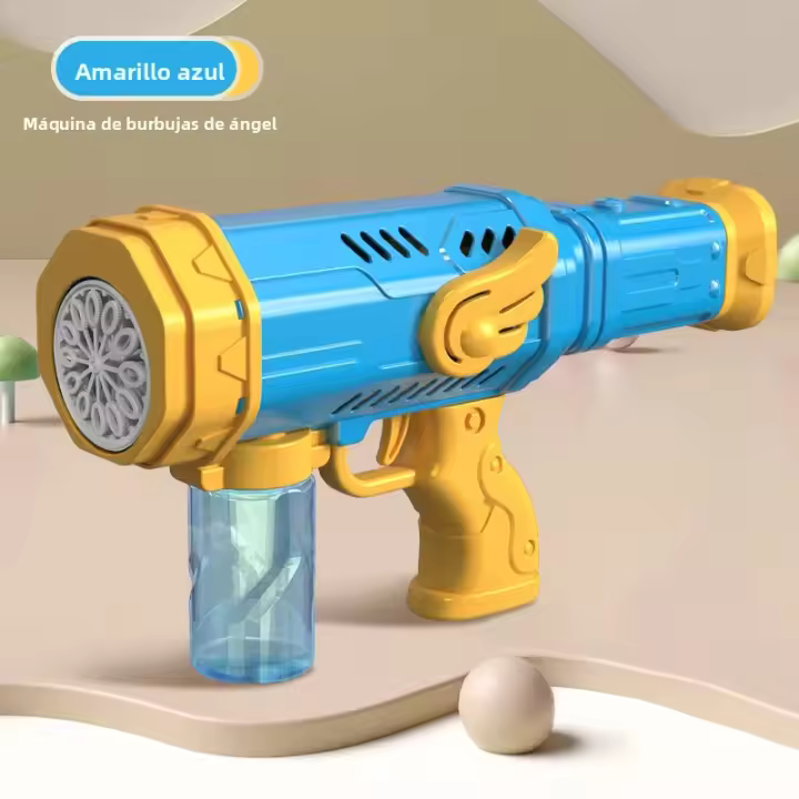 Pistola Automática De Burbujas Eléctrica Con 12 Agujeros Juguete Portátil Para Niños Juego Al Aire Libre Regalo De Cumpleaños Y Boda - 1