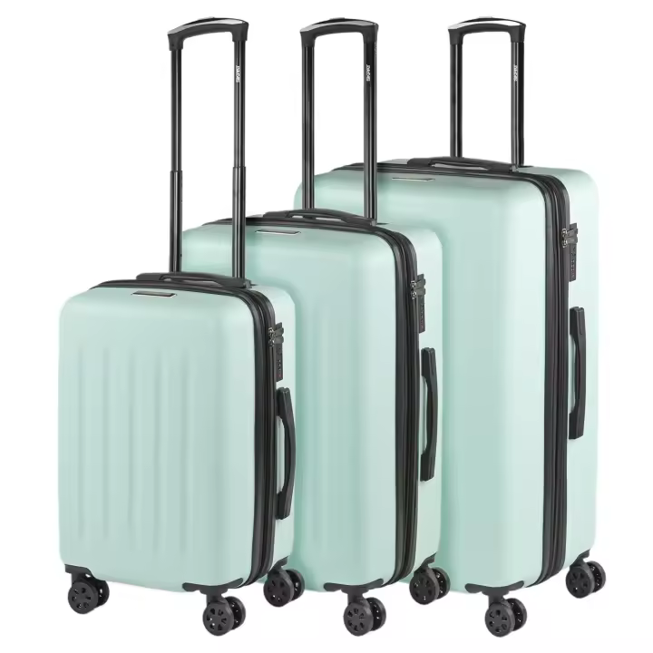 Juego de Maletas oferta Flash Verde Agua colección Lisboa: Expandible - ABS Troquelado y Texturizado Ultraligero Antirayaduras - 4 Ruedas Dobles Giratorias 360º - Candado TSA - 2 Años de GARANTÍA Skpat - 1