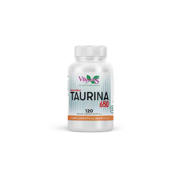 Vbyotics TAURINA 650 120 VCAPS - Tónico Hepatobiliar y Protector Ocular - Agente Detoxificante - Taurina para Formación de la Bilis - 1