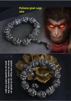 Creative pulsera "Black Myth: Wukong", de metal del Artesanía Mono Rey, pulsera retro de Plata tailandesa de imitación para helbres - details 2