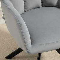 Sellón Cecodadi Sillón giratorio con aspecto de terciopelo, reposabrazos, Sillón giratorio con patias de metal, Dormitorio, Salón, Gris - details 2