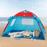 AKTIVE Paravientos playa, 213x133x120 cm, Tejido poliéster 170T, Columna de agua 300 mm, Peso tienda 2 kg, Tienda campaña montaje rápido, Cortavientos playa, Carpa de playa, Tienda de campaña 4 personas - details 4