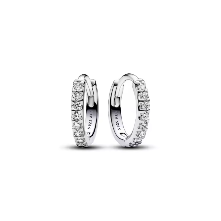 PANDORA Pendientes de Aro Plata de Ley Abrazo Brillante - Joyería Mujer - 1