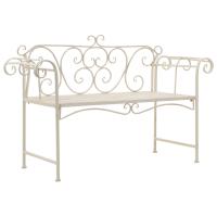 vidaXL Banco de jardín metal blanco envejecido 132 cm - details 0