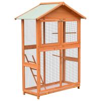 vidaXL Jaula para pájaros madera maciza pino y abeto 125,5x59,5x164 cm - details 0