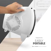 Calefactor Eléctrico Portátil 2000W Bajo Consumo | Termoventilador Silencioso con 2 Niveles de Calor, Termostato Regulable y Protección de Seguridad | Calefactor Vertical y Horizontal para Hogar y Oficina - details 1