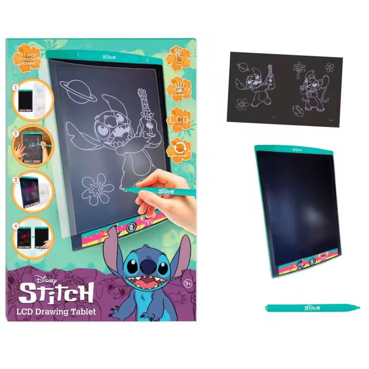 Tablet de dibujo Disney Stitch 22x29cm 11", Tableta LCD para Niños y Niñas, Tableta de Escritura, Juguete Educativo, Regalo Cumpleaños, Navidad, Reyes - 1