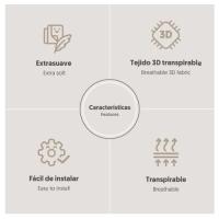 INTERBABY Colchoneta Universal de Verano  Safari Beig – Transpirable, Acolchada y Compatible con la Mayoría de Carritos - details 2
