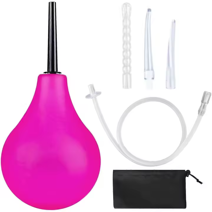 High quality brand new Enema Bulb 7.6oz Douche Enema Kit Includes 4 Nozzles for - 1