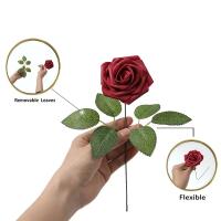 25Pcs Rosas Blancas Artificiales Para Decoración De Boda Fiesta Hogar Y Jardín Ramo De Flores Falsas Para DIY - details 5