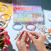 Kit De Joyería DIY Con 600 Piezas De Cuentas De Gelatina De Doble Color Y Cordón Elástico Para Pulseras Y Collares Unisex - details 4