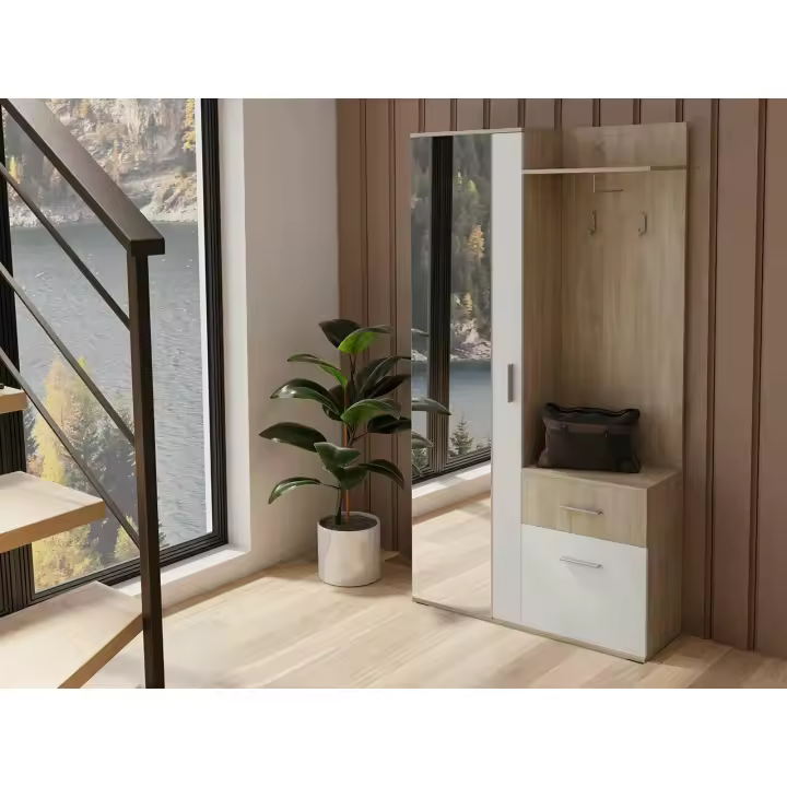 Conjunto pasillo Stanton 103 , Muebles ES, Espejo, Aglomerado laminado, 97 x 195 x 30cm - 1