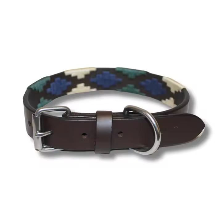 Collar de cuero bordado a mano - Modelo Iguazú - La Casa de Turrón - Estilo único y elegante para realzar tu estilo personal y complementar tus outfits. - 1