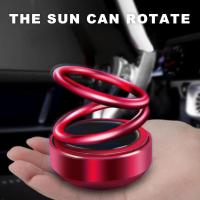 Aromaterapia Para Coche Decoración Solar Rotatorio Refrescante Doble Anillo Creativo Adorno Para Interior De Coche Accesorios - details 11