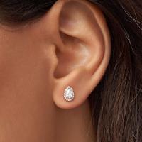 Pandora Timeless - Pendientes de tuerca chapados en oro rosa de 14 quilates con circonita cúbica,Incluye Caja Original - details 2