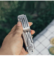 Cuchillo Multifunción Portátil Para Camping Con Cuchara Y Tenedor Incluye Abrebotellas Desplegable Set De Utensilios De Cocina - details 2