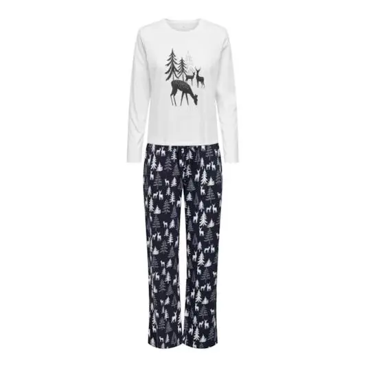 ROPA DE MUJER PIJAMA ONLY NEGRO DE ALGODÓN INVIERNO ONLCHRISTMAS - 1