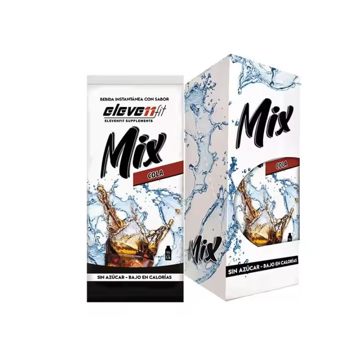 Eleven Fit Mix Instantáneo, Caja de 12 Sobres Sabor Cola - Prepara 1.5L de Bebida Saludable - Sin Azúcar, Baja en Calorías y Carbohidratos - Ideal para Agua/Leche, Cocinar y Preparar Postres - Mejora tu Dieta - Apto para Adultos y Niños - 1