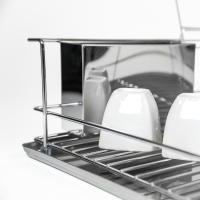 Escurreplatos Jocca con gran capacidad de almacenaje, bandeja recoge gotas y cesta para cubiertos. Se monta y desmonta fácilmente para guardarlo sin ocupar casi espacio. Realizado en resistente y duradero hierro cromado - details 2