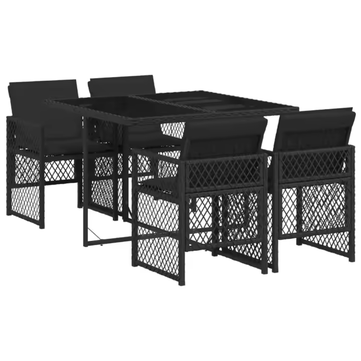 VidaXL Conjunto de jardín Bombay mesa + 4 sillones + cojines - 1
