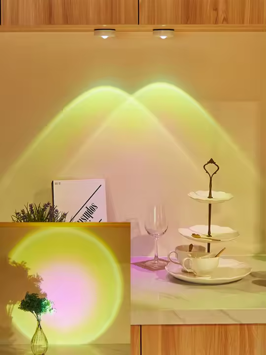 Lámpara De Noche Redonda Con Botón De Presión Para Armario Cocina Dormitorio Decoración Luz De Pared Con Pilas AAA Incluidas - 1