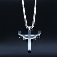 Collar De Acero Inoxidable Gótico Judas Priest Para Mujer Color Plata Con Colgante Santo Cadena De Moda Tendencia N1181S03 - details 3