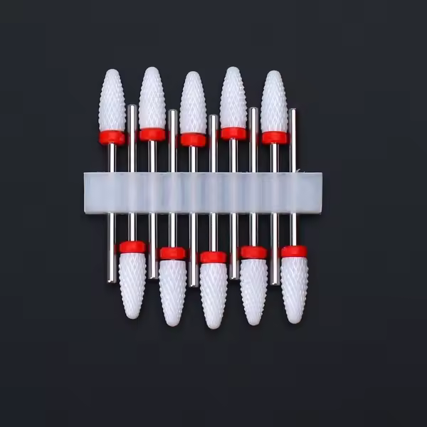 Juego De 10 Piezas De Brocas Para Uñas De Cerámica Para Manicura Eléctrica Herramientas De Pulido De Uñas Y Pies Accesorios De Maquinaria - 1