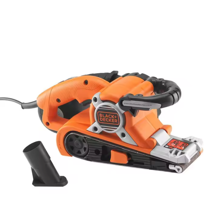 Black and Decker Lijadora de Banda 720W con empuñadura ajustable de 3 posiciones, KA88-QS, velocidad 250 mpm, hoja 533 x 75mm. Incluye deposito para polvo con acción ciclónica - 1