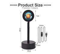 Lámpara De Puesta De Sol USB Proyector De Ambiente Para Decoración De Habitaciones Y Bares Luz Nocturna De Modo Circular Para Sala De Estar Y Dormitorio - details 2