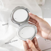 Espejo De Maquillaje Compacto De Tamaño Portátil Con Doble Cara Y Diseño De Caracol Láser Colorido Espejo Cosmético De Moda - details 5