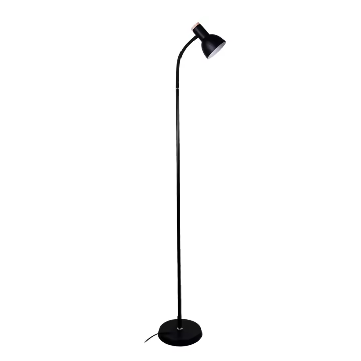 ARGOS Lámpara de Pie 1xE27 Al155xP.22cm Negro/Madera - 1