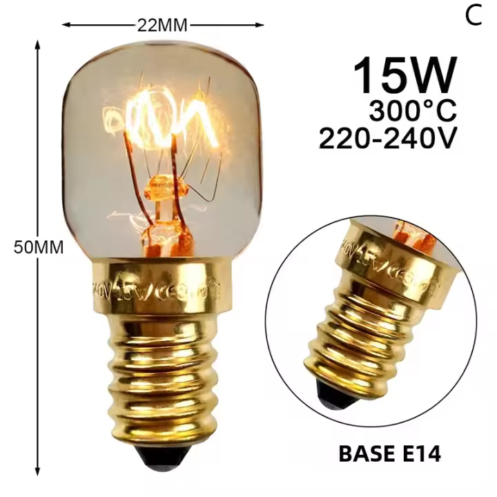  Bombilla LED Para Microondas 2700K E14 220V 15W 25W Alta Temperatura 300℃ Lámpara De Cocina Resistente Al Salitre Para Horno - 1
