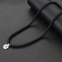 Collar De Piedra Natural Para Hombre 20 Pulgadas Corto Con Flor De Loto Budha Meditación Accesorios Hiphop Rock Regalo Para Él - details 6
