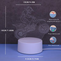 Luz Nocturna Creativa De Motocicleta USB 3D Iluminación Decorativa Para Sala De Estar Y Dormitorio Regalo De Cumpleaños Y Fiestas - details 8
