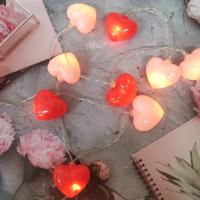 Cadena De Luz Roja Y Rosa Con 20 LED Para Decoración De Bodas Cumpleaños Y Habitación Atmosfera Pequeña Noche Luz Caliente - details 3