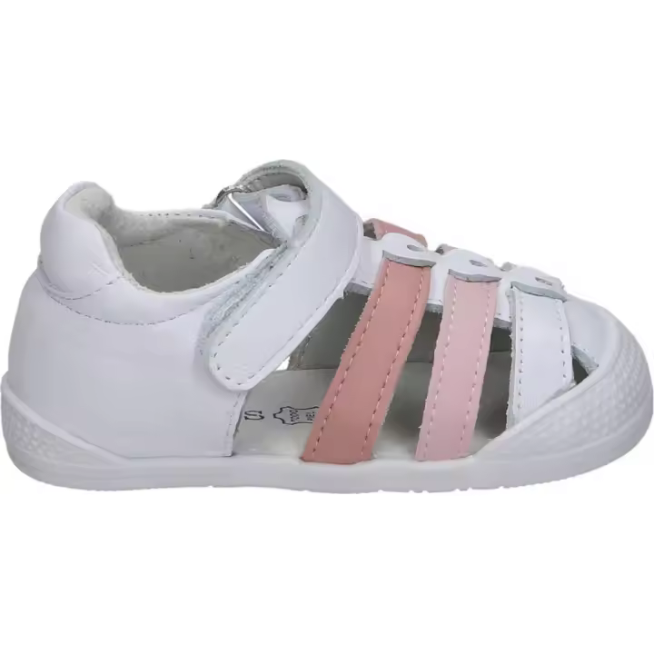 ÑAKOS | Sandalias Cerradas Ñakos para Niña – Sandalia en Color Blanco y Rosa – Sandalia de Verano con Velcro – Máxima Sujeción – Cómodas y Versátiles – Respetuosas con el Pie – Modelo 7032 - 1