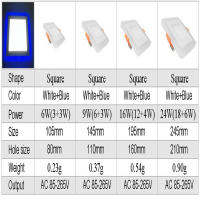 Lámpara Panel LED De Techo Revestido 6W 9W 16W 24W Luz Baja Azul Y Blanco Para Decoración Del Hogar Redonda Y Cuadrada - details 1