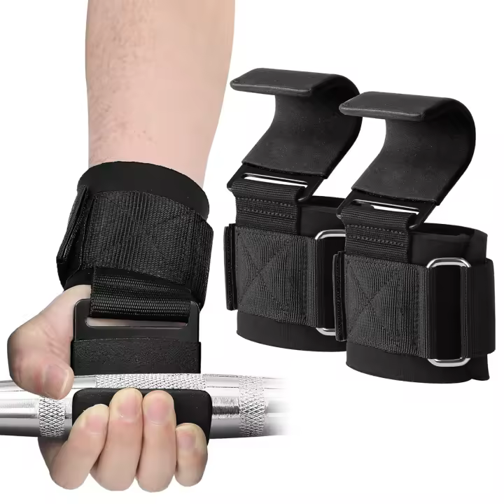 Juego De Gancho Para Levantamiento De Peso Fitness Para Hombres Y Mujeres Manos De Levantamiento De Peso Para Powerlifting Correa De Gimnasio Con Gancho De Pull up - 1