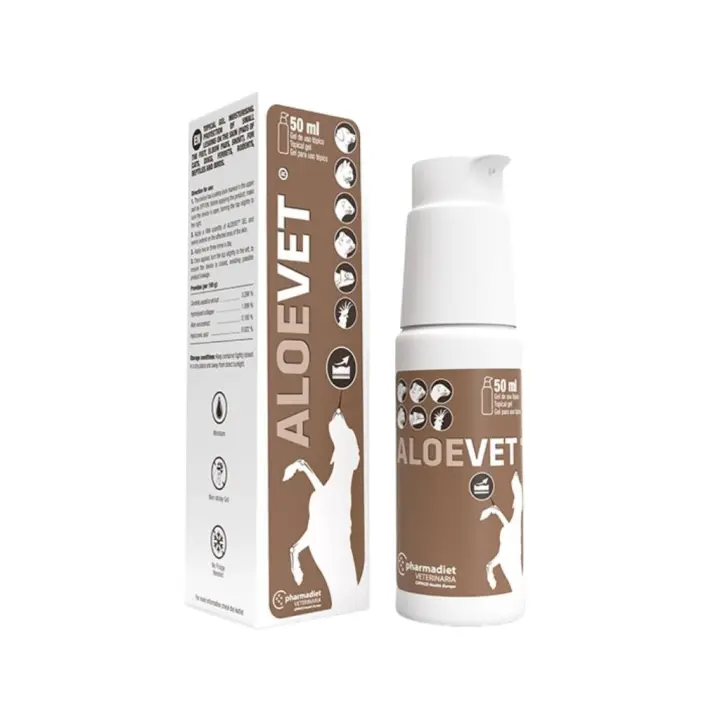 PHARMADIET - Aloevet (50 ml) - Gel de uso tópico indicado para cicatrizar heridas, hidratar y calmar la piel dañada, cremada o irritada - 1