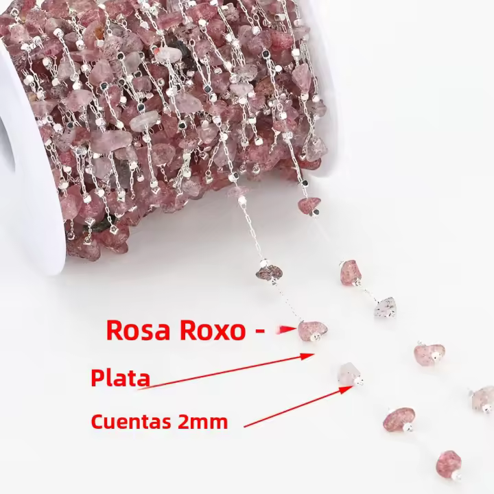 Cadena De Cristal Irregular De 1 Metro Con Piedras De Vidrio Para Joyería Encadenamiento Metálico De Cobre Para Creaciones Artísticas - 1