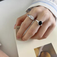 Anillo De Bambú De Jade Hetian Lácteo Platinado En Plata De Ley 925 Para Mujer Y Niña Regalo Joyería Vintage Irregular - details 37