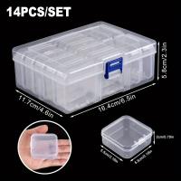 Caja De Almacenamiento De Joyería Con Cuentas De Diamante 14/32 Piezas Transparente Plástico Multipropósito Para Escritorio - details 3