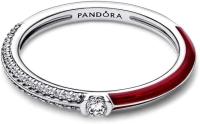 PANDORA ME Anillo de plata de ley con engaste pavé y rojo, con circonita cúbica transparente y esmalte rojo，Viene con un embalaje de caja de regalo completo. - details 0