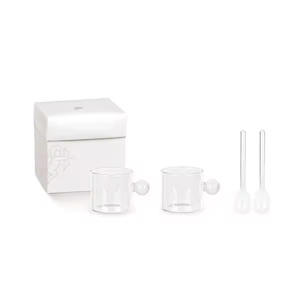 Cupid & Co. Set 2 Cucharadas Mango Blanco D 50 mm H 50/100mm con Caja - 1