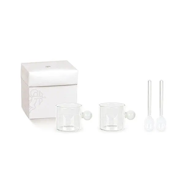 Cupid & Co. Set 2 Cucharadas Mango Blanco D 50 mm H 50/100mm con Caja - 1