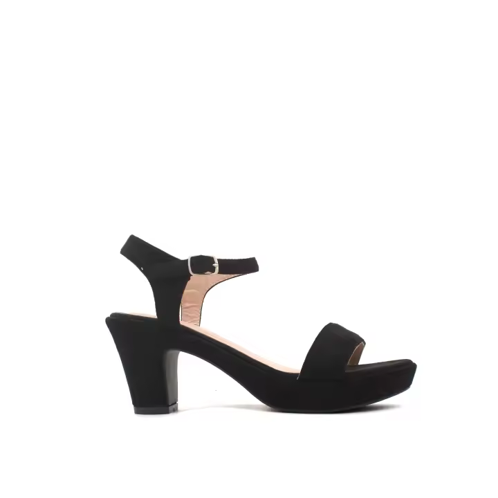 Calzados Soraia. Sandalia de tacón bajo, tacón grueso, un clásico de serraje, sandalia cómoda, moda verano - 1