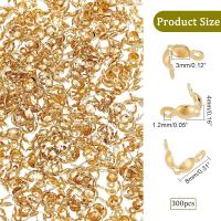300 Pcs Tiras De Acero Inoxidable 304 Para Joyería Capas De Finalización Doradas Cubiertas De Nudo Clamshell Abiertas - details 2