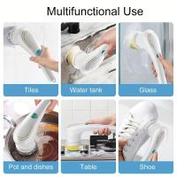 Set, Electric Scrubber With 5 Replaceable Brush Heads, Portable Spin Scrubber, Cordless Handheld Cleaning Brush For Bathroom/Tub/Wall Tiles/ Floor/Kitchen - details 1