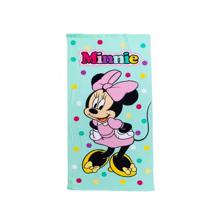 SUN & SURF Toalla de playa Infantil MINNIE Licencia Disney Original, Microfibra Rizo, Suave y Absorbente, Ideal para Piscina, Playa o Campo - 1