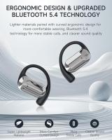 Auriculares Deportivos de Bluetooth V5.4 Cascos Auriculares Inalámbricos de Conducción Ósea Colgante de Oído Abierto - Sonido cristal y potente - Batería 500 mAh de gran capacidad - Diseño moderno - Fijación buena es ideal para deportes o gimnasio - details 4